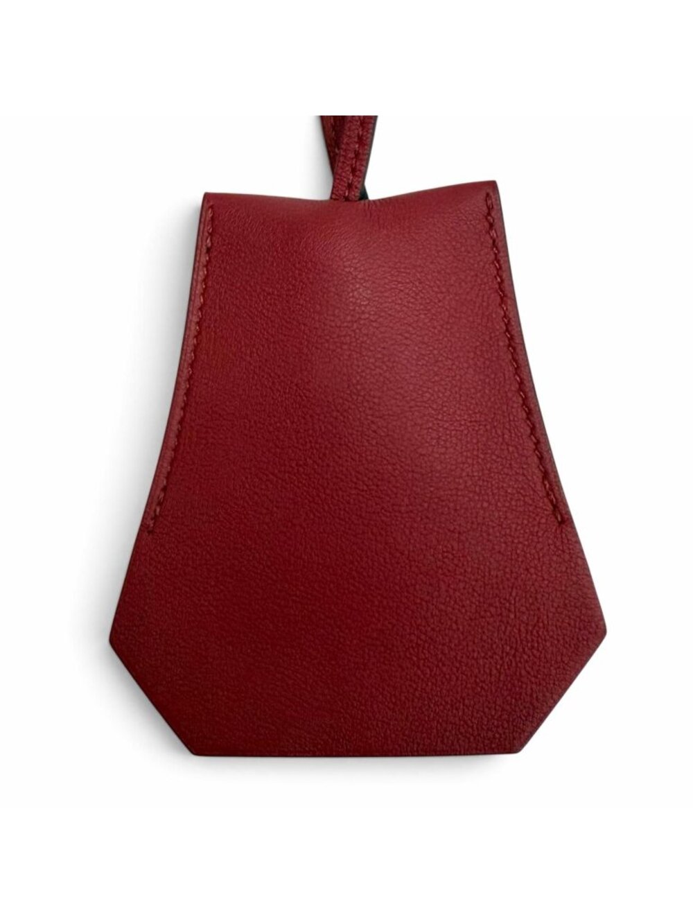 Hermes Leather Silver Clochette Pendant Bordeaux Necklace